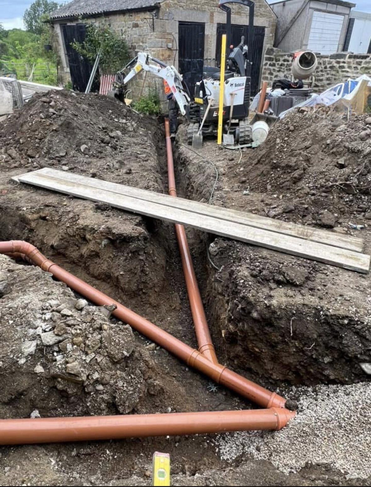 Groundworks preparation for a driveway