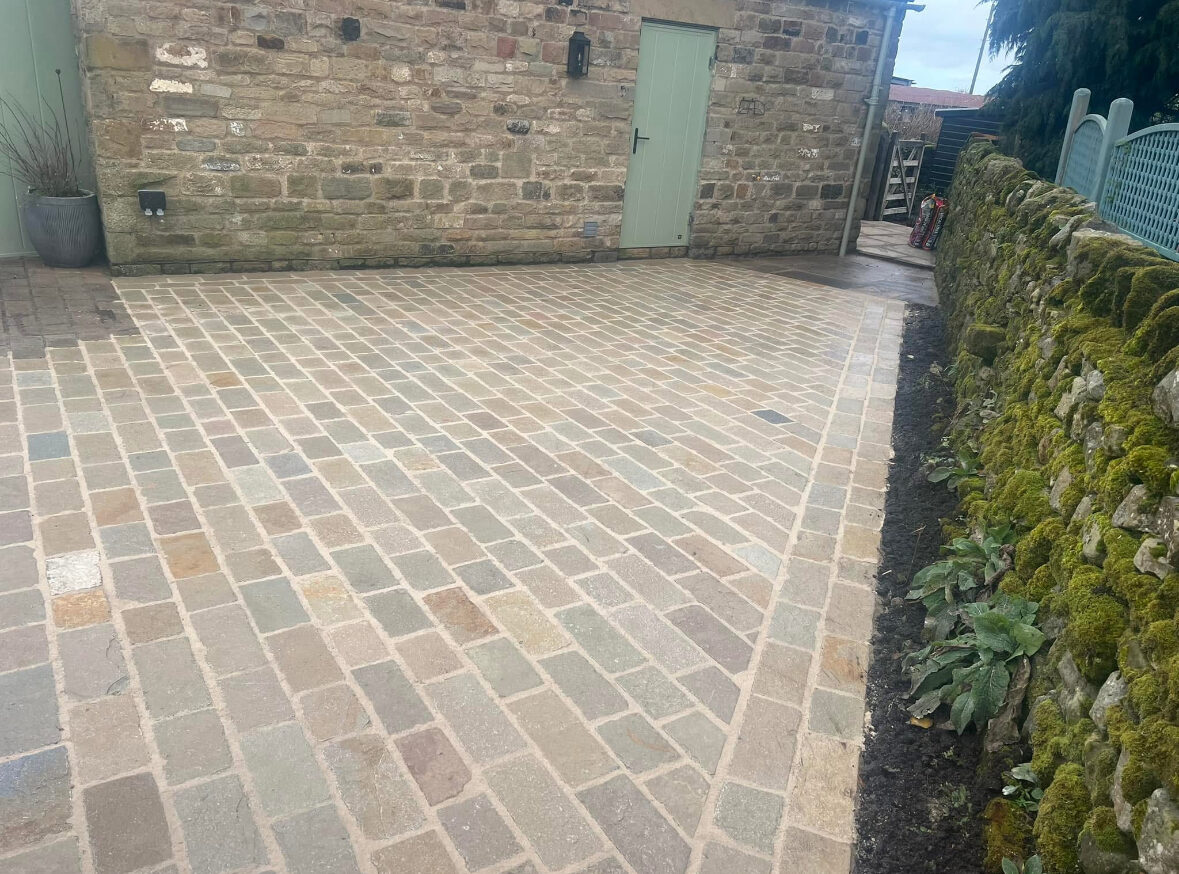 Completed landscaping around a barn conversion